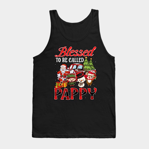 Blessed To Be Called Pappy Christmas Buffalo Plaid Truck Tank Top by intelus